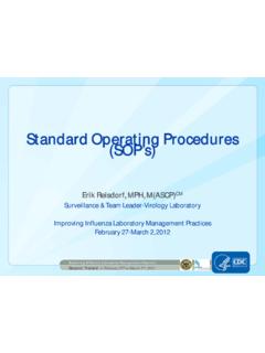 Standard Operating Procedures (SOP’s) - flu