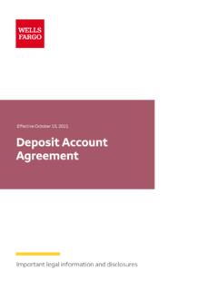 Deposit Account Agreement - Wells Fargo