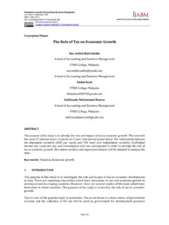 The Role of Tax on Economic Growth - FTMS