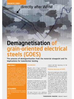 Demagnetisation of grain-oriented electrical steels …