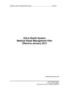 MEDICAL WASTE MANAGEMENT PLAN - UCLA Health