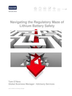The Regulatory Maze of Lithium Battery Safety - …