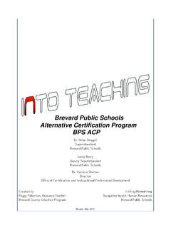Brevard Public Schools Alternative Certification Program ...
