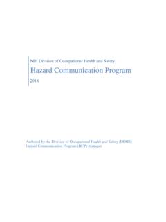 Hazard Communication Program - National Institutes of Health