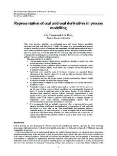 Representation of coal and coal derivatives in …