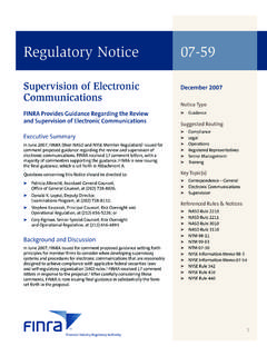 Regulatory Notice 07-59