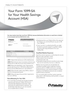 Form 1099-SA | Health Savings Account | Fidelity