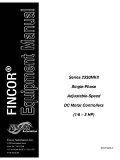 Series 2330MKII Adjustable-Speed DC Motor Controllers …