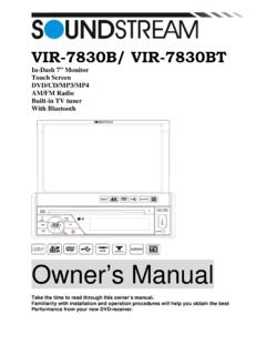 VIR-7830B/ VIR-7830BT - Soundstream