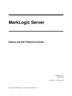 XQuery and XSLT Reference Guide - MarkLogic