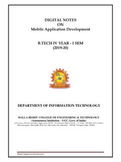 DIGITAL NOTES ON Mobile Application Development B.TECH …