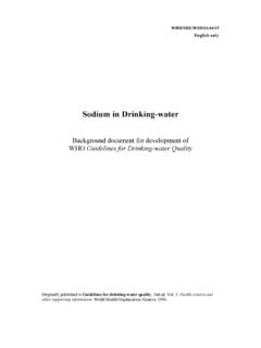 Sodium in Drinking-water - World Health Organization