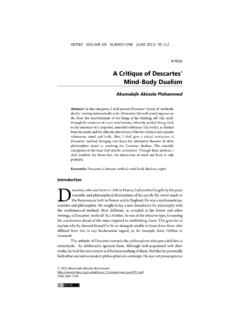 A Critique of Descartes’ Mind-Body Dualism