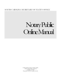 Notary Publc i Onlni e Manual - South Carolina Secretary ...