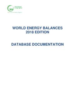Database documentation - International Energy Agency