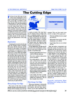 A TECHNICAL ARTICLE 2006 VOLUME 25, #3 The Cutting Edge