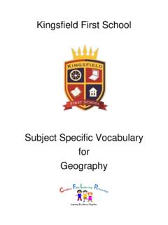 Subject Specific Vocabulary for Geography