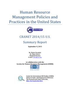Human Resource Management Policies and Practices in the ...