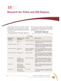 Research for Tribal and Hill Regions - icar.org.in