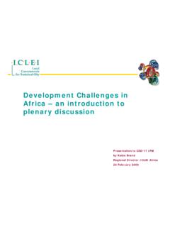 Development Challenges in Africa – an introduction to ...