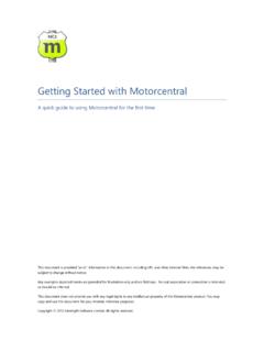 Getting Started with Motorcentral