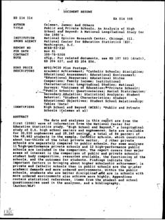 DOCUMENT RESUME AUTHOR Coleman, James; And Others …