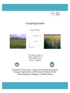 Cropping System - hillagric.ac.in