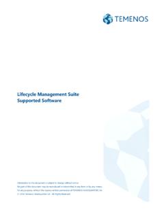 Lifecycle Management Suite Supported Software - Client Portal