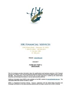 HK Financial Services Form ADV Part 2 Brochure …