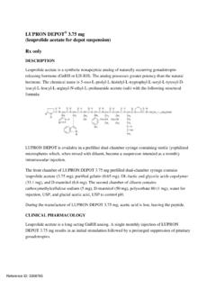 LUPRON DEPOT 3.75 mg (leuprolide acetate for depot ...