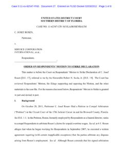 UNITED STATES DISTRICT COURT SOUTHERN DISTRICT …