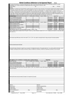 Market Conditions Addendum to the Appraisal Report (Form ...