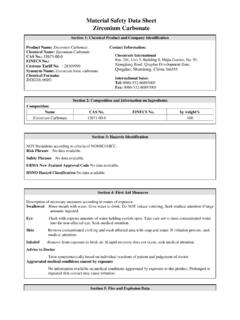 Material Safety Data Sheet Zirconium Carbonate