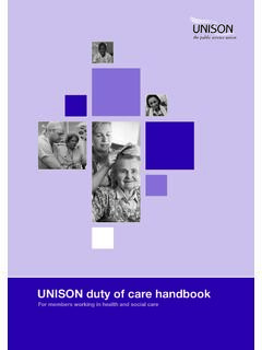 UNISON duty of care handbook - UNISON National