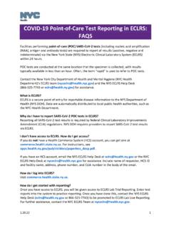 COVID-19 Rapid Test Reporting in ECLRS: FAQS