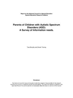 Parents of children with ASD - NCSE