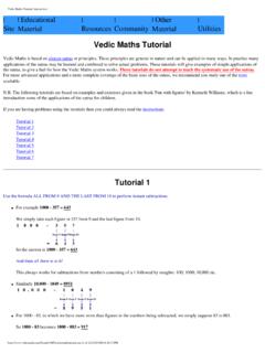 Vedic Maths Tutorial (interactive)