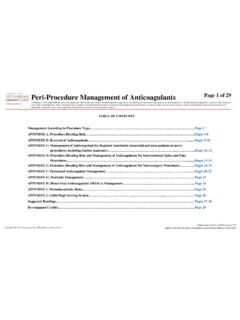 Peri-Procedure Management of Anticoagulants Page 1 of 29