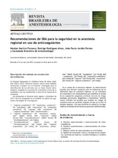 BRASILEIRA DE ANESTESIOLOGIA Ofﬁcial Publication of the ...