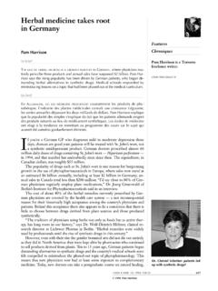 Herbal medicine takes root in Germany - cmaj.ca