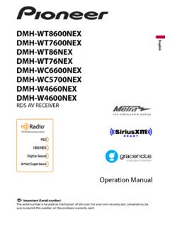 DMH-WT8600NEX - pioneerelectronics.com