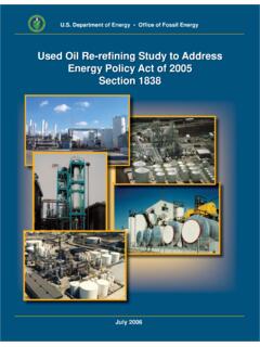 Used Oil Re-reﬁ ning Study to Address Energy Policy Act of ...