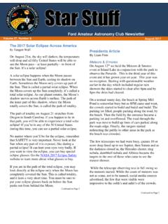 Ford Amateur Astronomy Club Newsletter