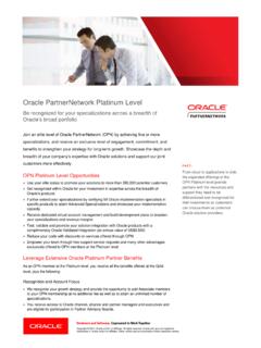 Oracle PartnerNetwork Platinum Level