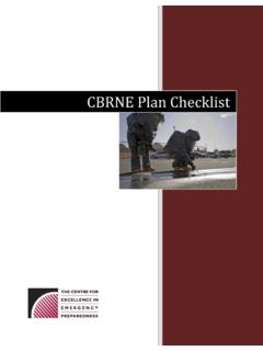 CBRNE Plan Checklist - The Centre for Excellence in ...