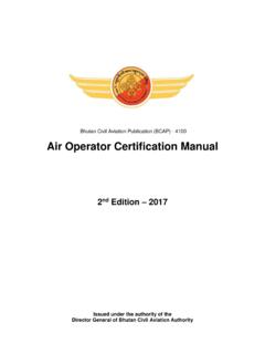 Bhutan Civil Aviation Publication (BCAP) - 4100 Air ...