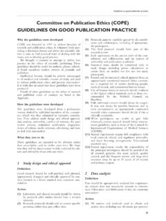Committee on Publication Ethics (COPE) GUIDELINES ON …