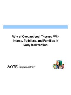 Role of OT With Infants, Toddlers, and Families in Early ...