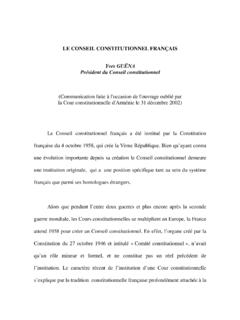 LE CONSEIL CONSTITUTIONNEL FRAN&#199;AIS