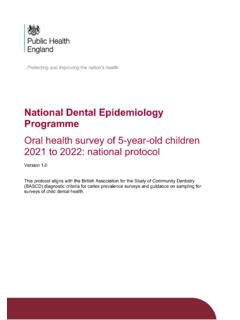 National Dental Epidemiology Programme - Oral health ...